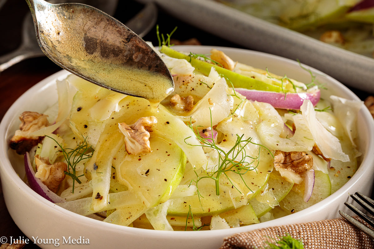 Apple Fennel Salad with Walnuts and Gruyere
