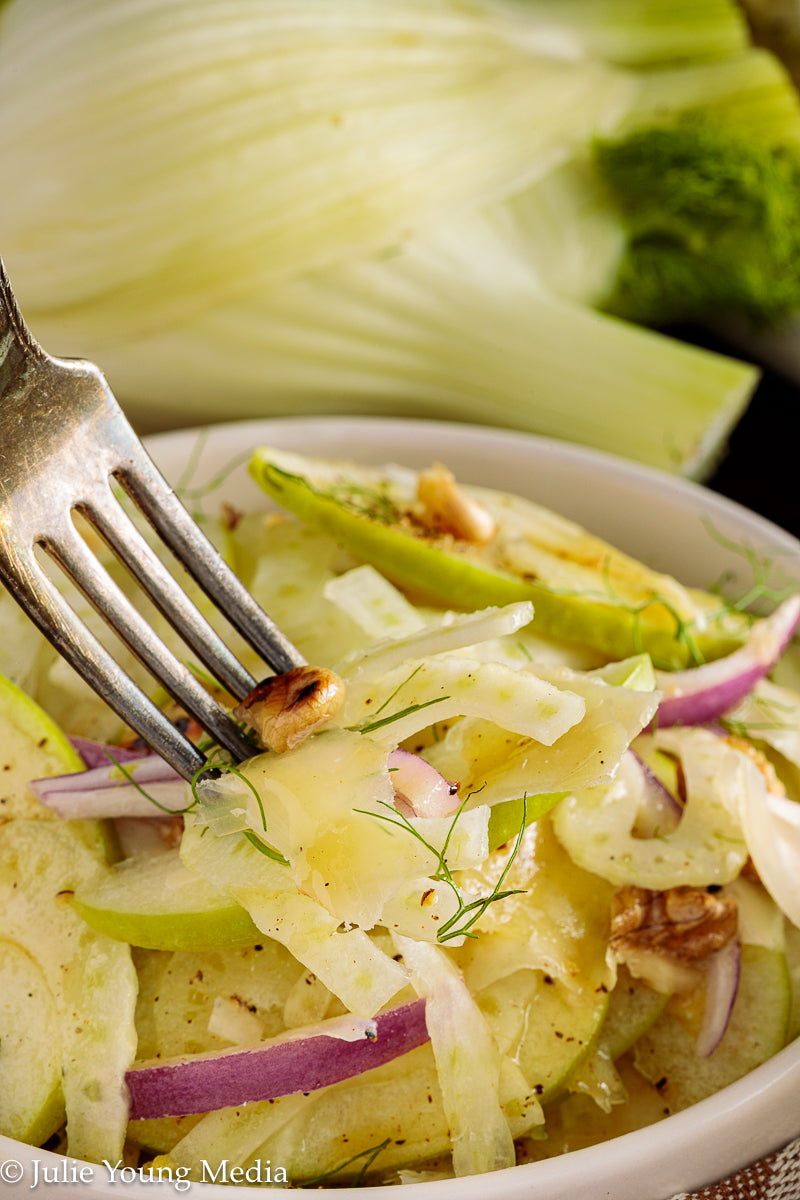 Apple Fennel Salad with Walnuts and Gruyere