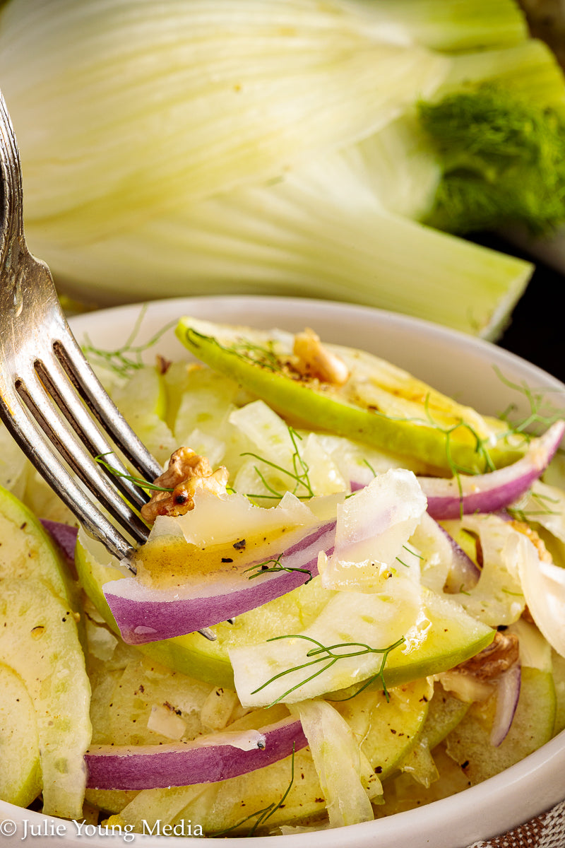 Apple Fennel Salad with Walnuts and Gruyere