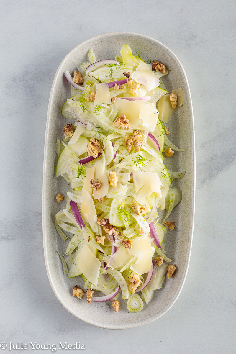 Apple Fennel Salad with Walnuts and Gruyere