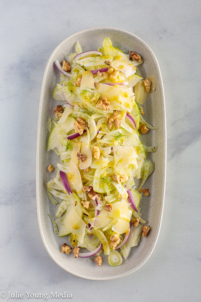 Apple Fennel Salad with Walnuts and Gruyere