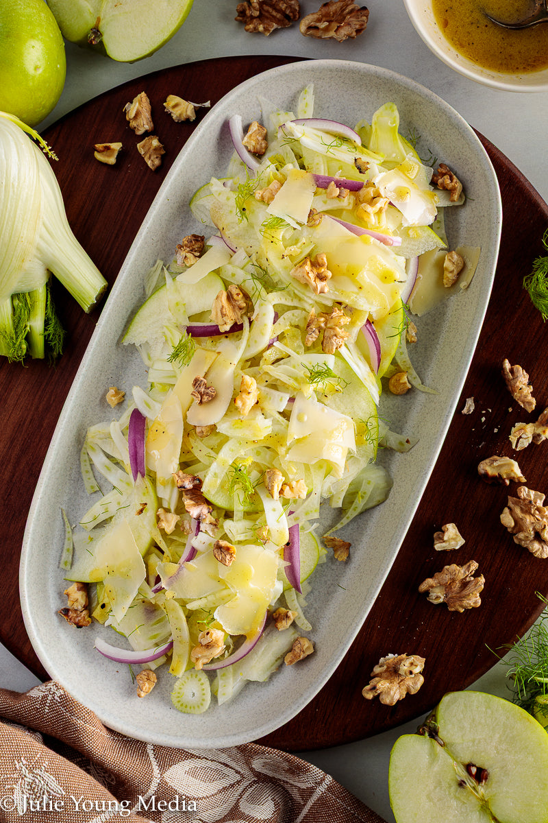 Apple Fennel Salad with Walnuts and Gruyere