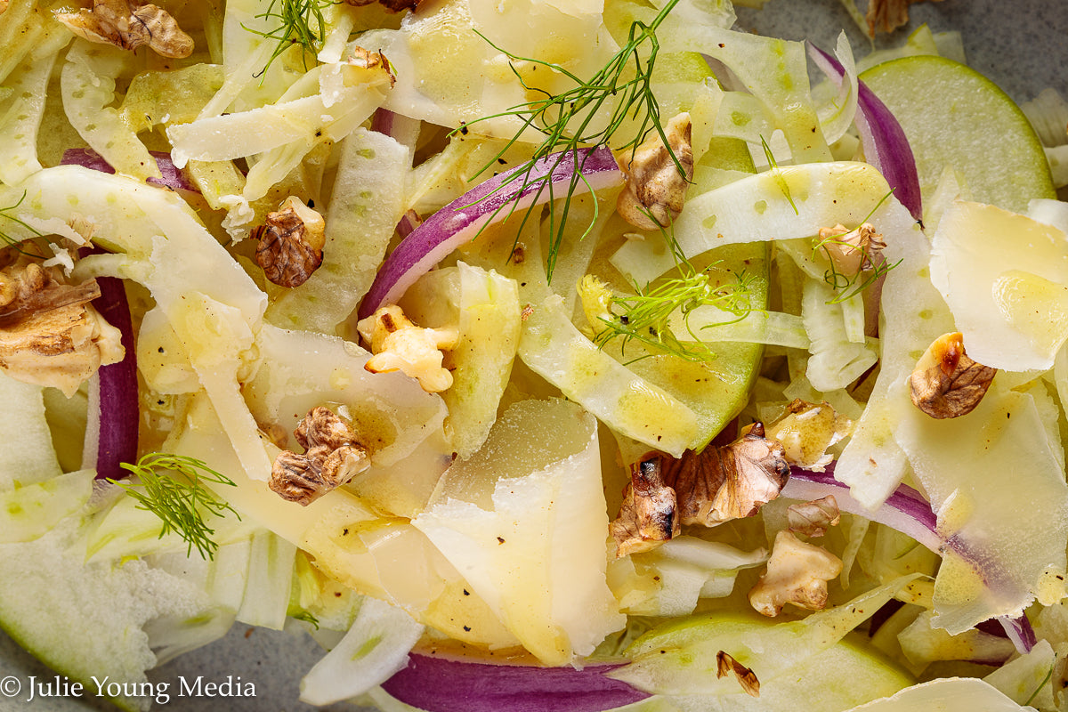 Apple Fennel Salad with Walnuts and Gruyere
