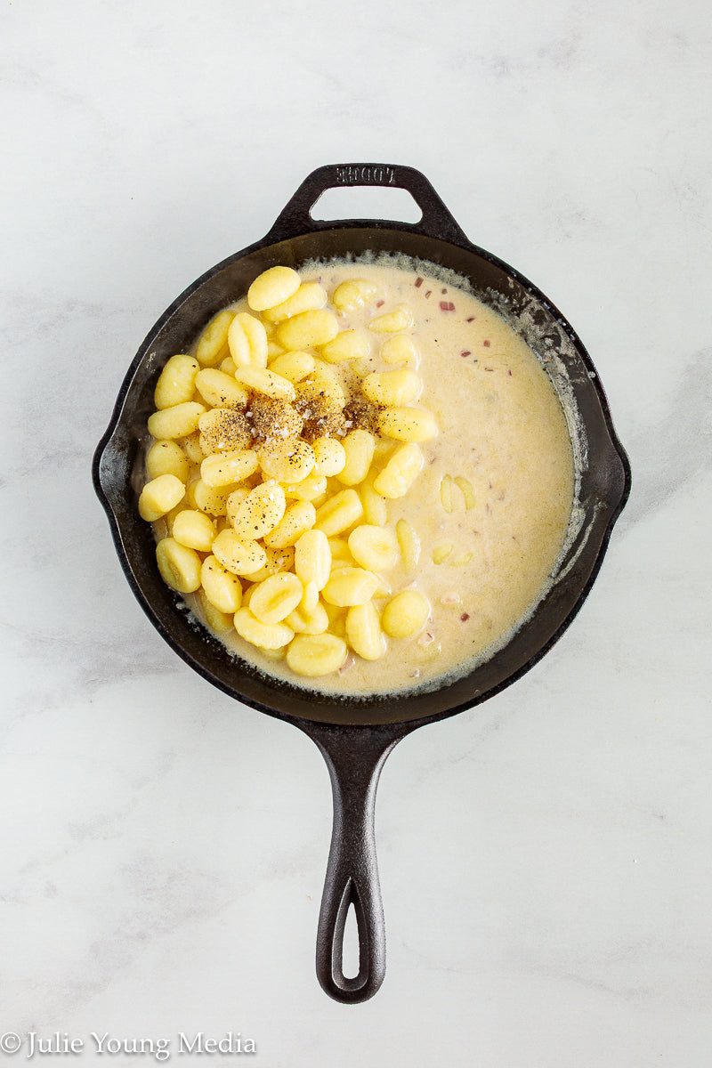 Gnocchi with Gorgonzola, Roast Grapes, and Arugula