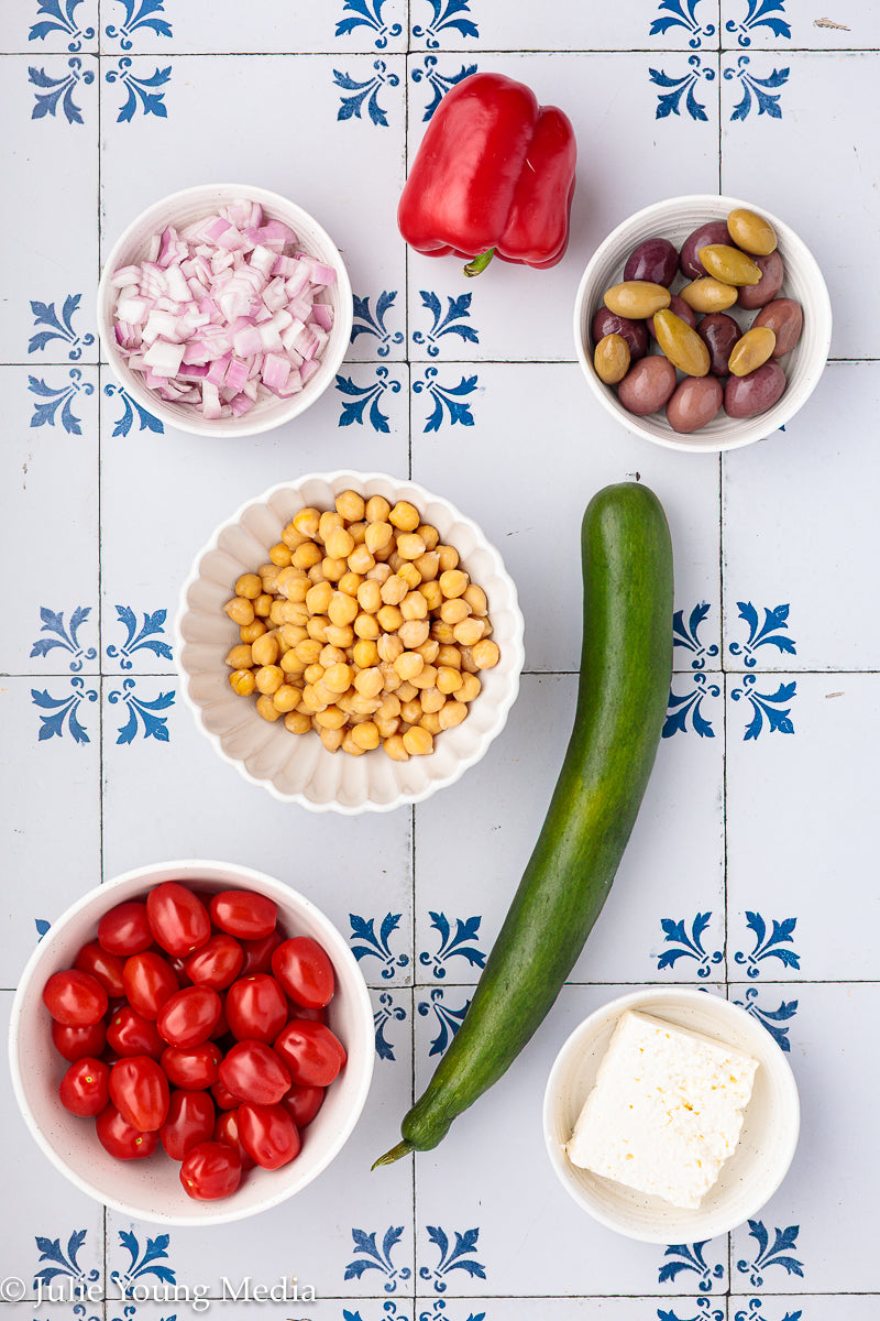 Greek Chickpea Salad with Lemon Dill Vinaigrette