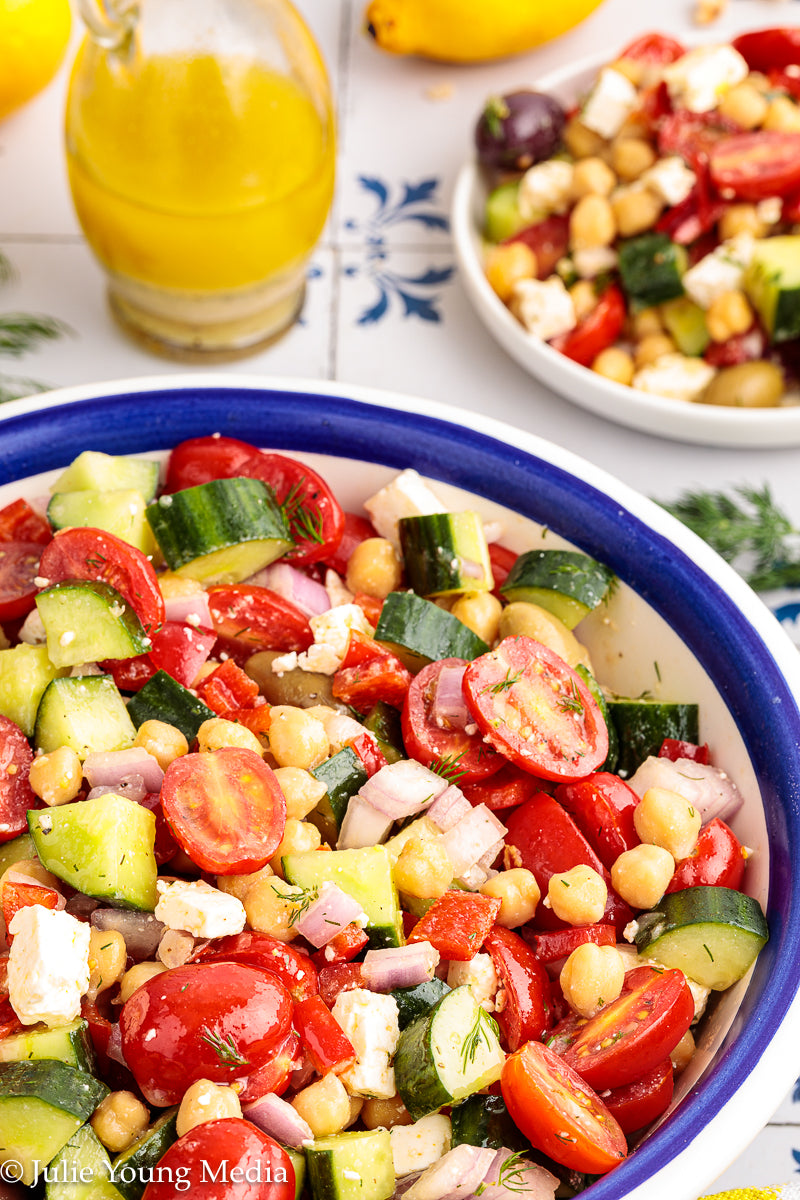 Greek Chickpea Salad with Lemon Dill Vinaigrette