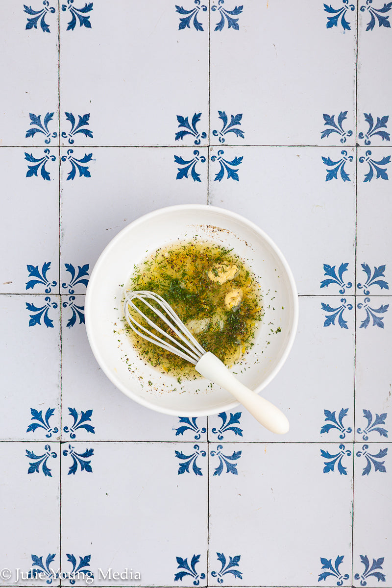 Greek Chickpea Salad with Lemon Dill Vinaigrette