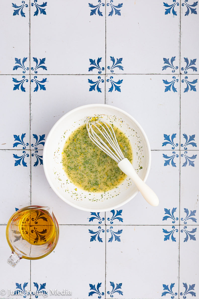 Greek Chickpea Salad with Lemon Dill Vinaigrette