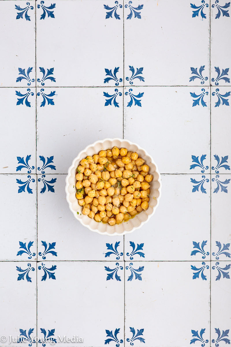 Greek Chickpea Salad with Lemon Dill Vinaigrette