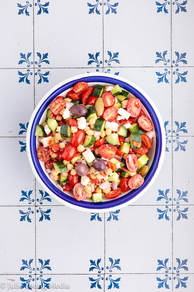 Greek Chickpea Salad with Lemon Dill Vinaigrette