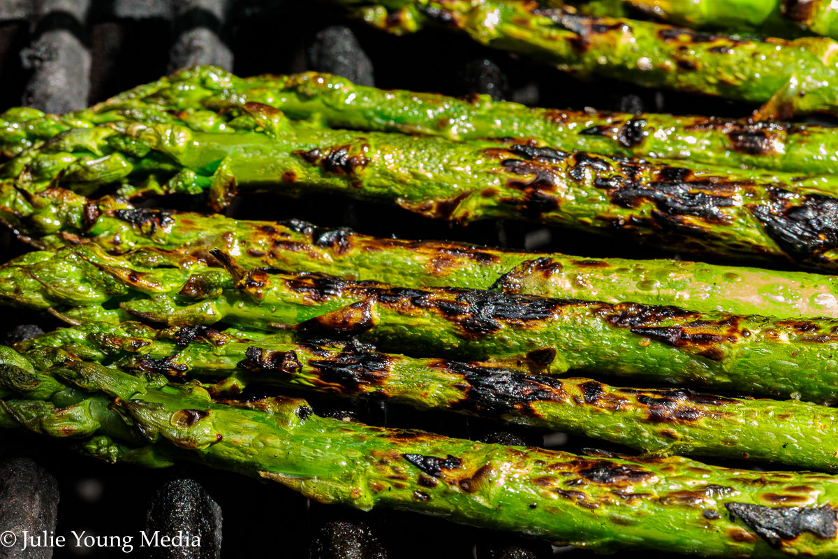Grilled Asparagus Salad with Walnuts Feta and Herbs