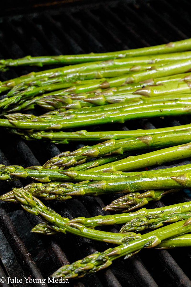 Grilled Asparagus Salad with Walnuts Feta and Herbs