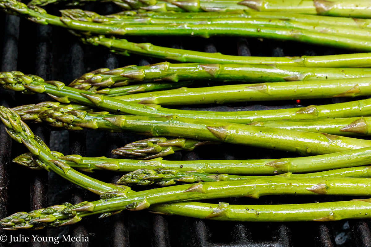Grilled Asparagus Salad with Walnuts Feta and Herbs