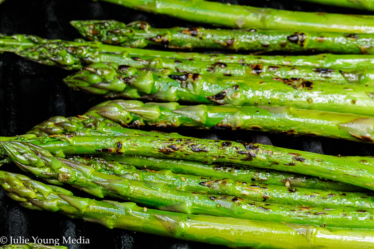 Grilled Asparagus Salad with Walnuts Feta and Herbs