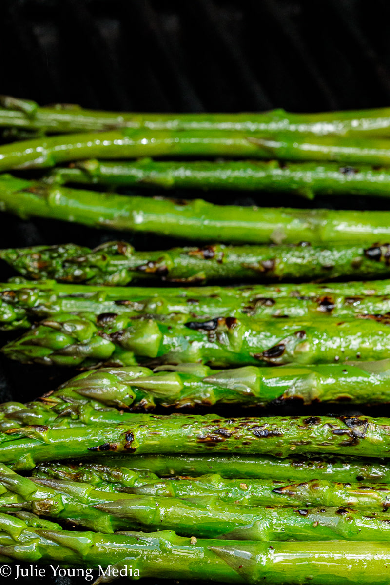 Grilled Asparagus Salad with Walnuts Feta and Herbs