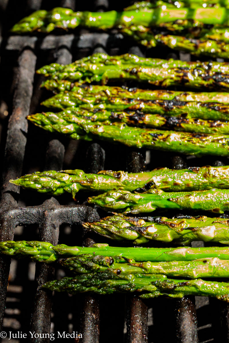 Grilled Asparagus Salad with Walnuts Feta and Herbs