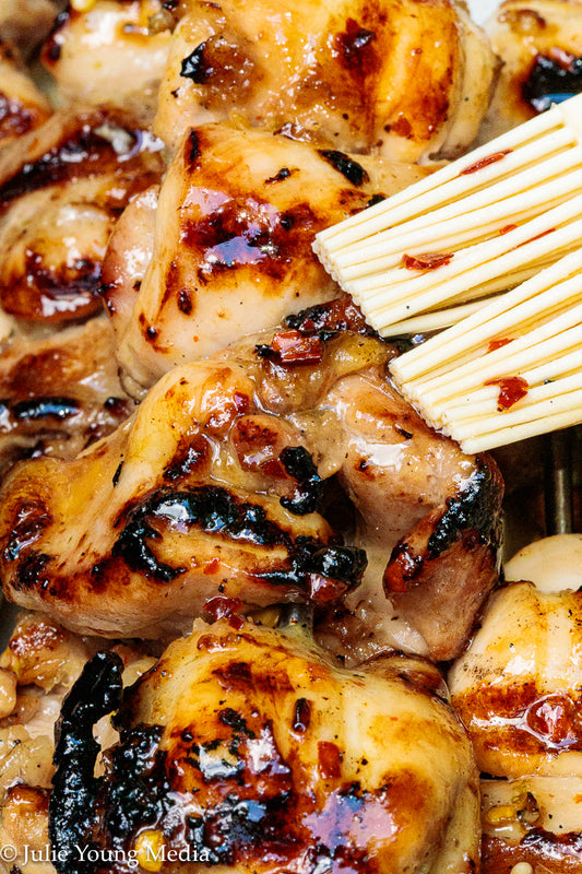 Grilled Chicken Skewers with Lime and Brown Sugar