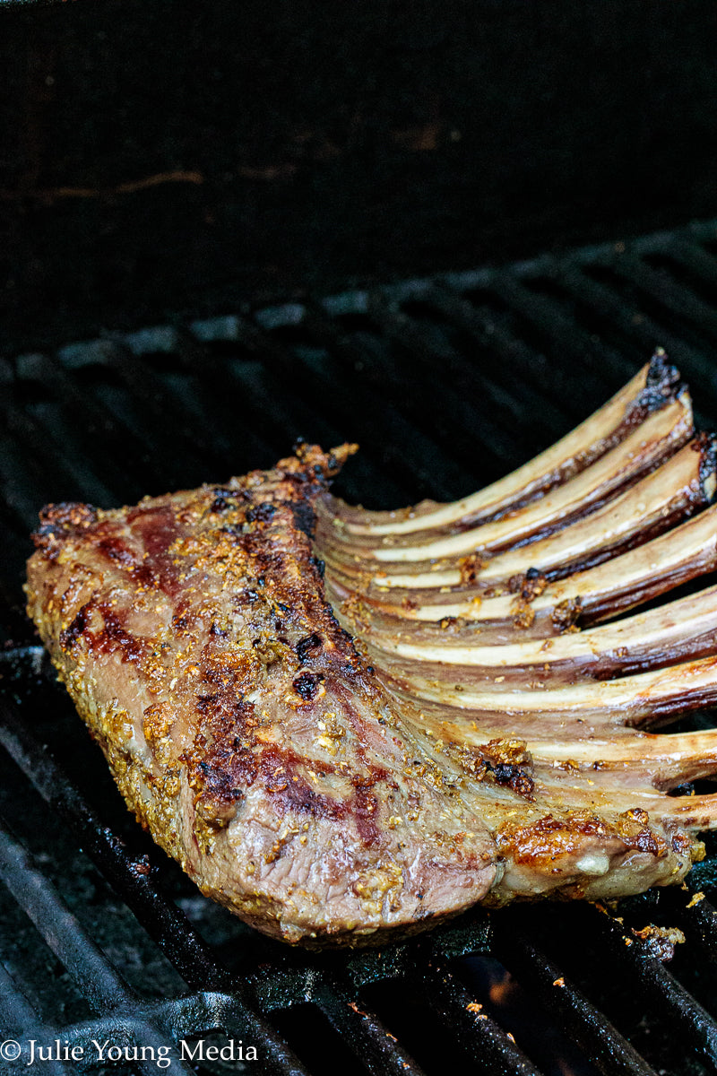 Grilled Rack of Lamb with Pomegranate Molasses Glaze