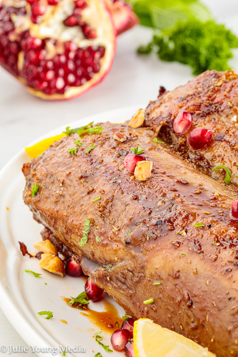 Grilled Rack of Lamb with Pomegranate Molasses Glaze
