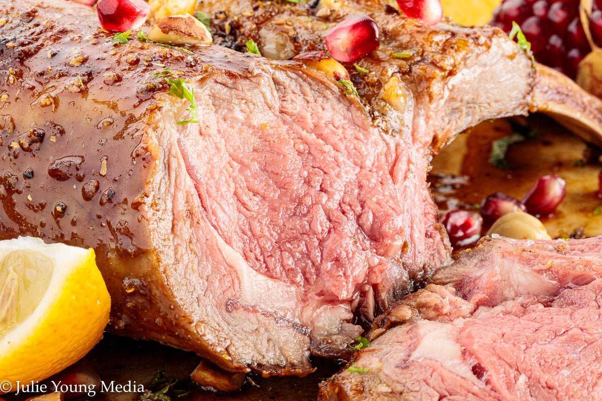 Grilled Rack of Lamb with Pomegranate Molasses Glaze