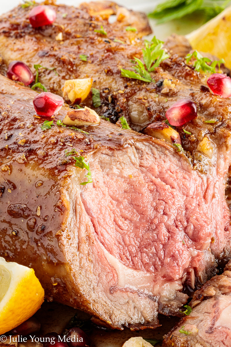 Grilled Rack of Lamb with Pomegranate Molasses Glaze