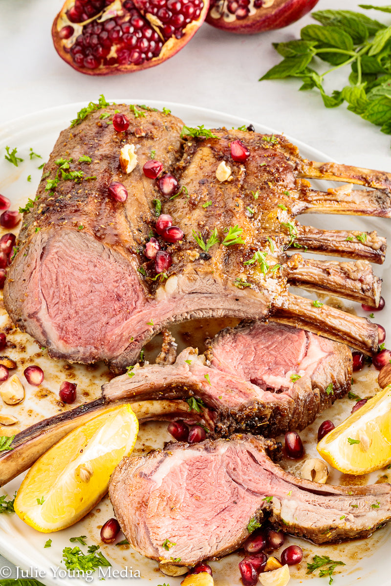 Grilled Rack of Lamb with Pomegranate Molasses Glaze