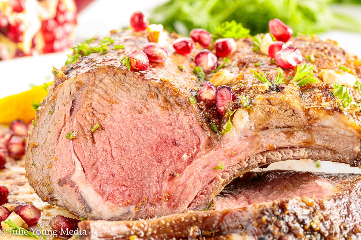 Grilled Rack of Lamb with Pomegranate Molasses Glaze