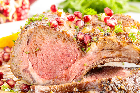Grilled Rack of Lamb with Pomegranate Molasses Glaze