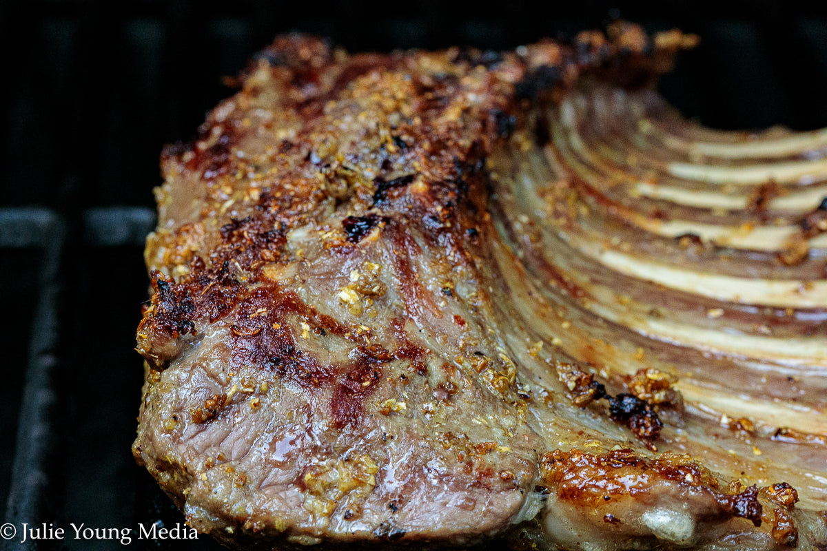 Grilled Rack of Lamb with Pomegranate Molasses Glaze
