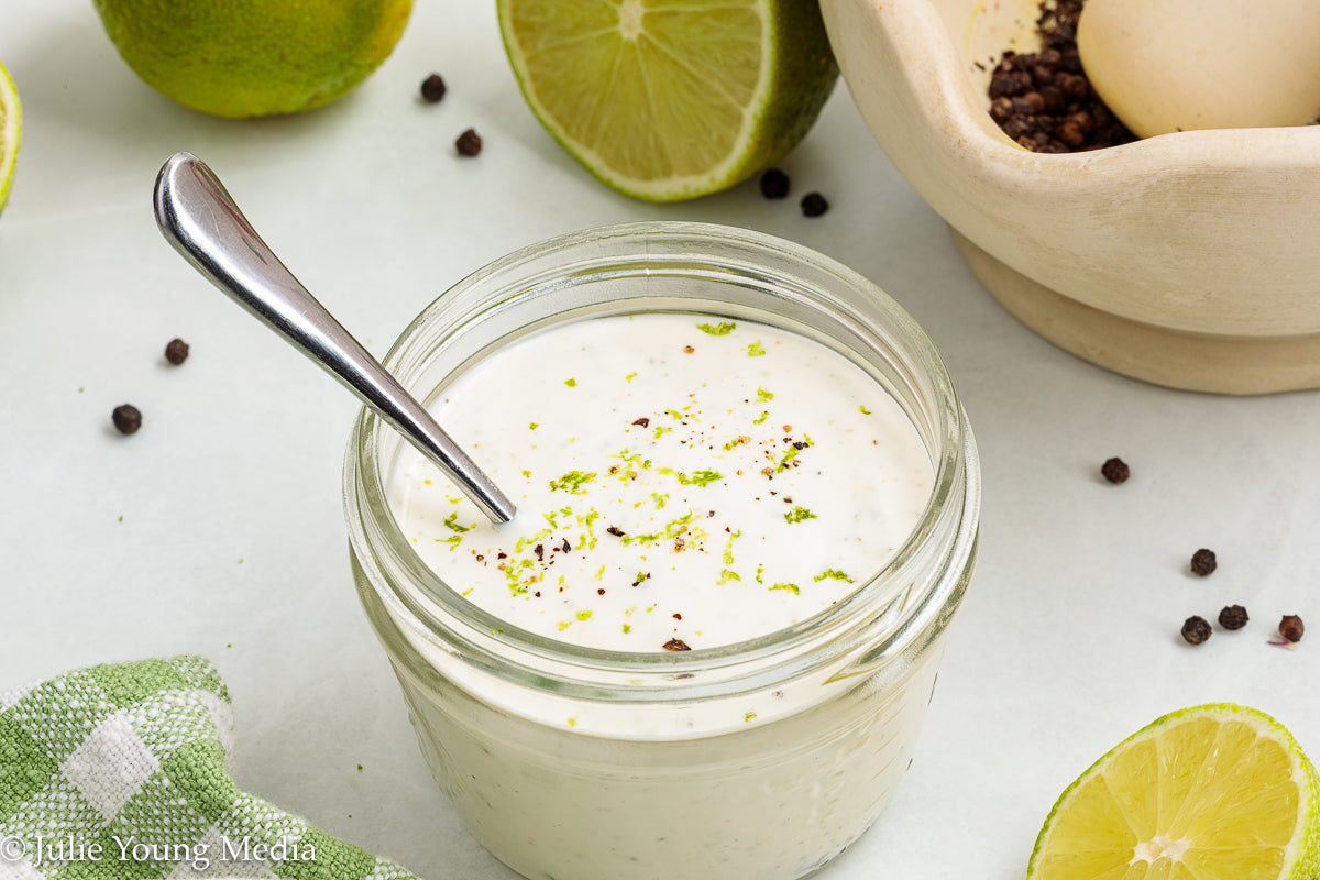Grilled Shrimp Salad with Creamy Lime and Black Pepper Dressing