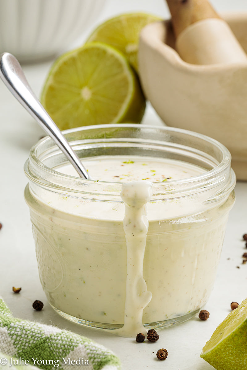 Grilled Shrimp Salad with Creamy Lime and Black Pepper Dressing