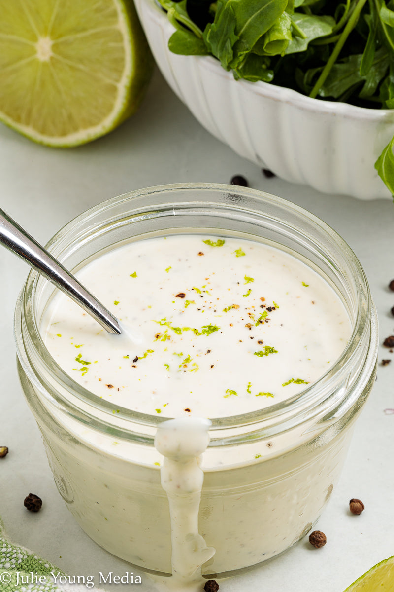 Grilled Shrimp Salad with Creamy Lime and Black Pepper Dressing
