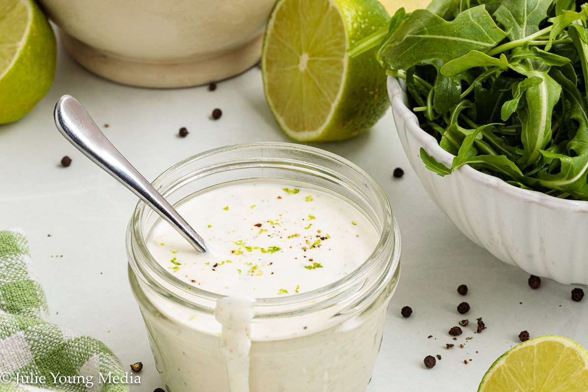 Grilled Shrimp Salad with Creamy Lime and Black Pepper Dressing