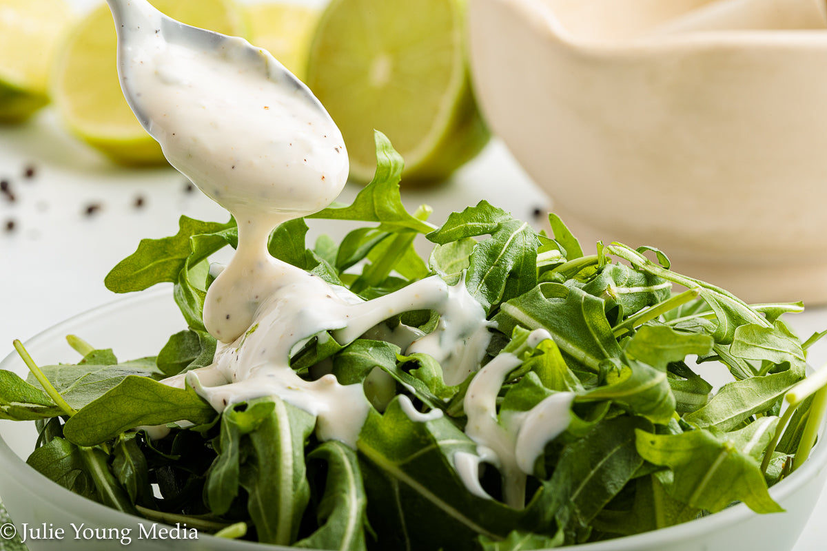 Grilled Shrimp Salad with Creamy Lime and Black Pepper Dressing