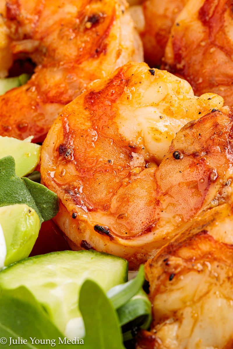 Grilled Shrimp Salad with Creamy Lime and Black Pepper Dressing