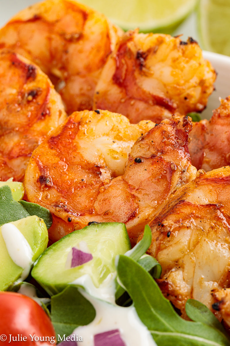 Grilled Shrimp Salad with Creamy Lime and Black Pepper Dressing