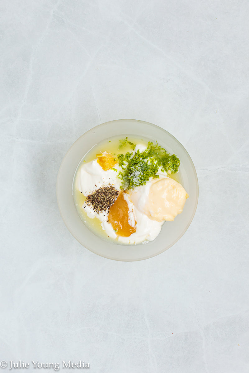 Grilled Shrimp Salad with Creamy Lime and Black Pepper Dressing