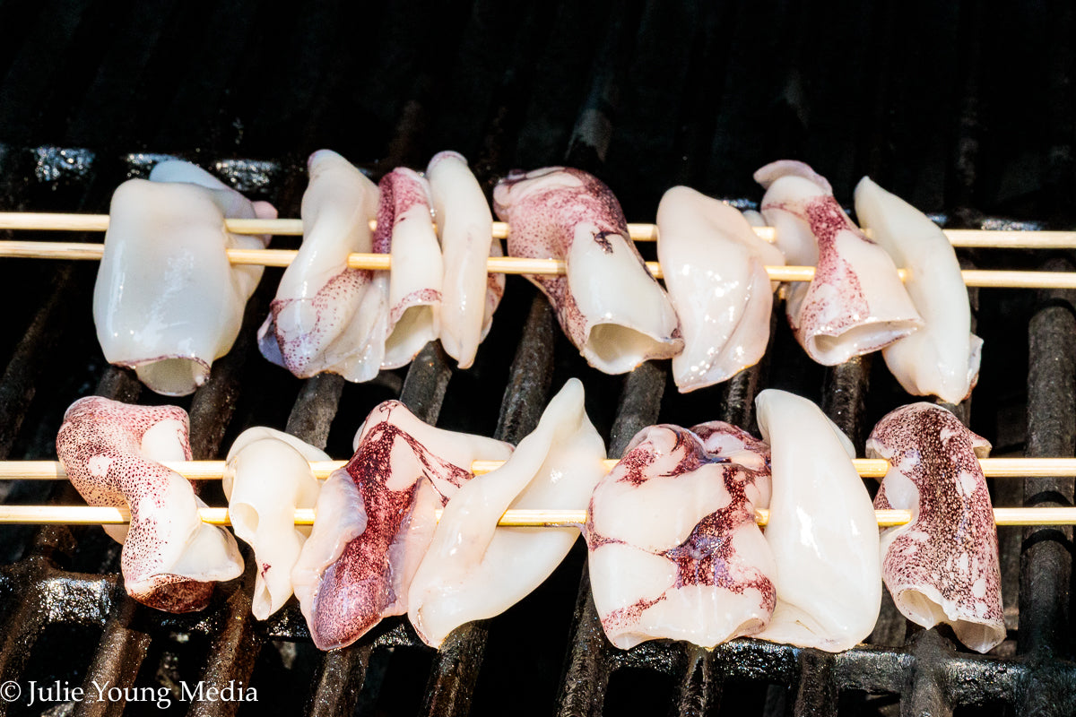 Grilled Squid with Lemon Herb Dressing