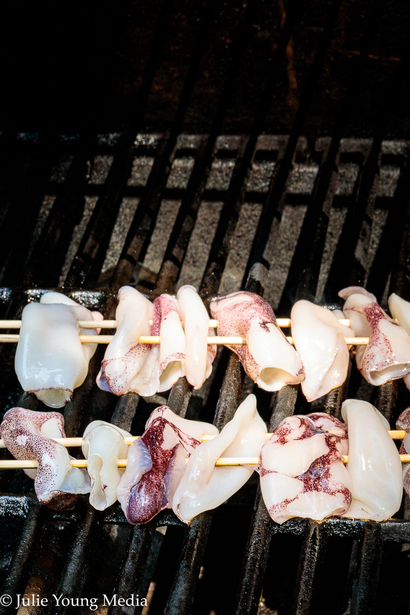 Grilled Squid with Lemon Herb Dressing