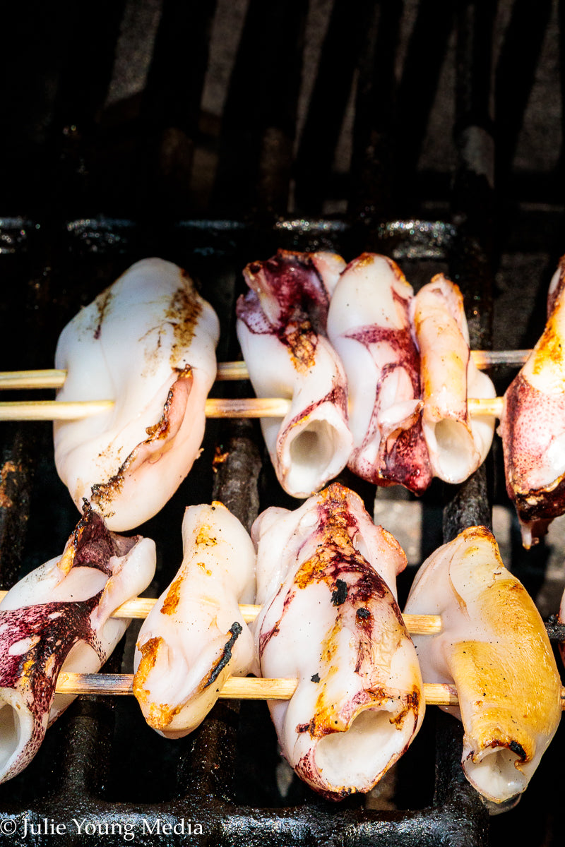 Grilled Squid with Lemon Herb Dressing