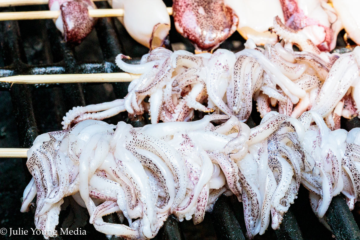 Grilled Squid with Lemon Herb Dressing