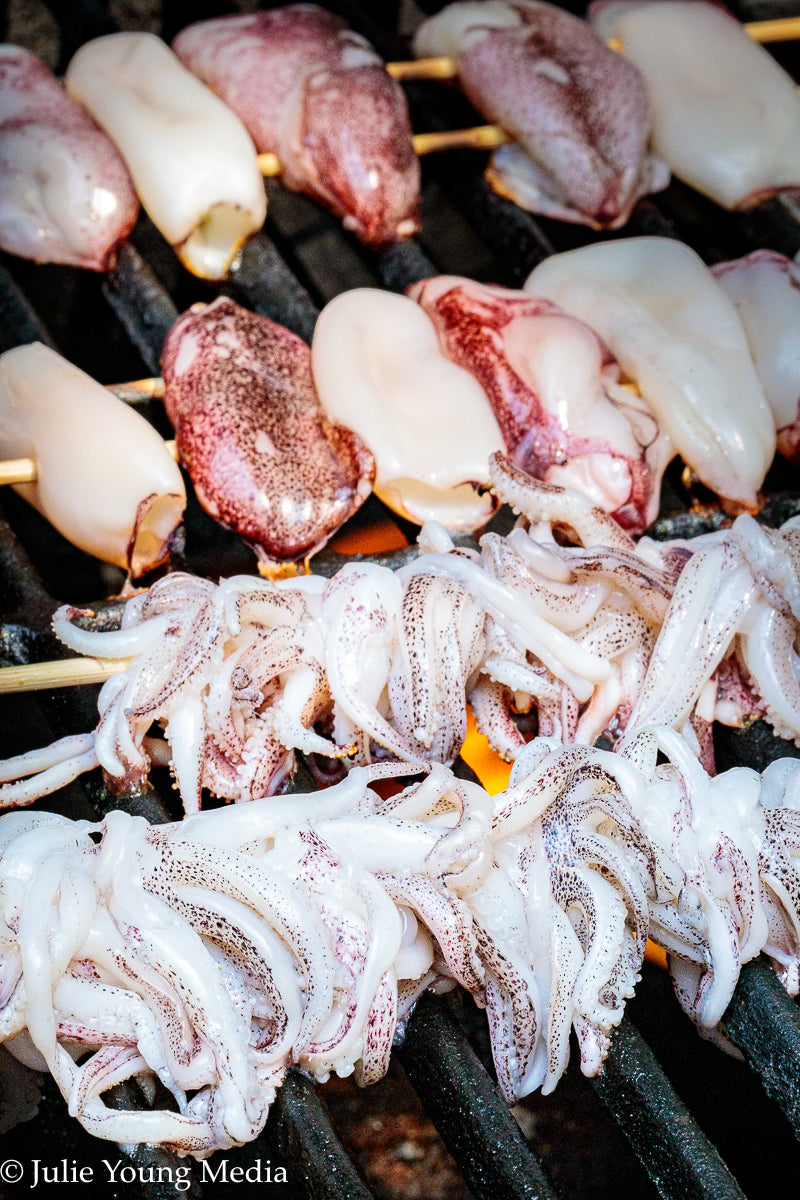 Grilled Squid with Lemon Herb Dressing
