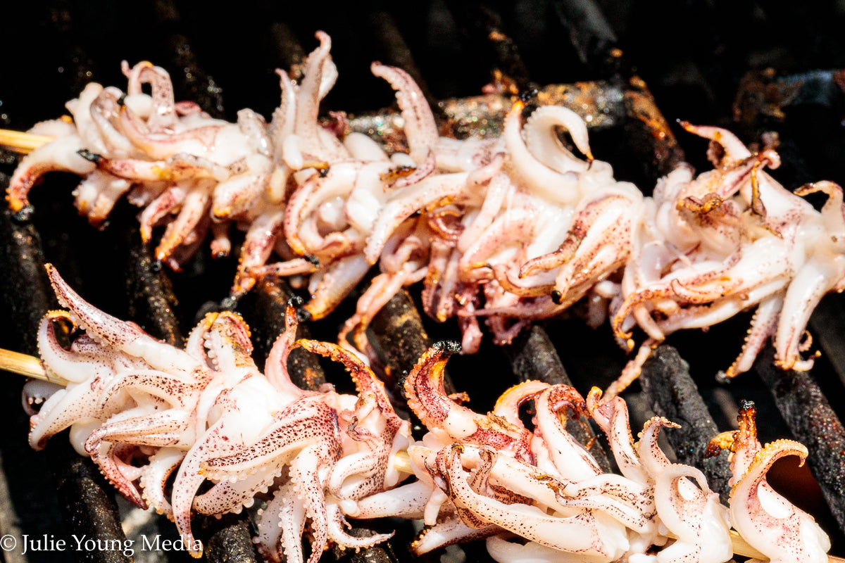 Grilled Squid with Lemon Herb Dressing