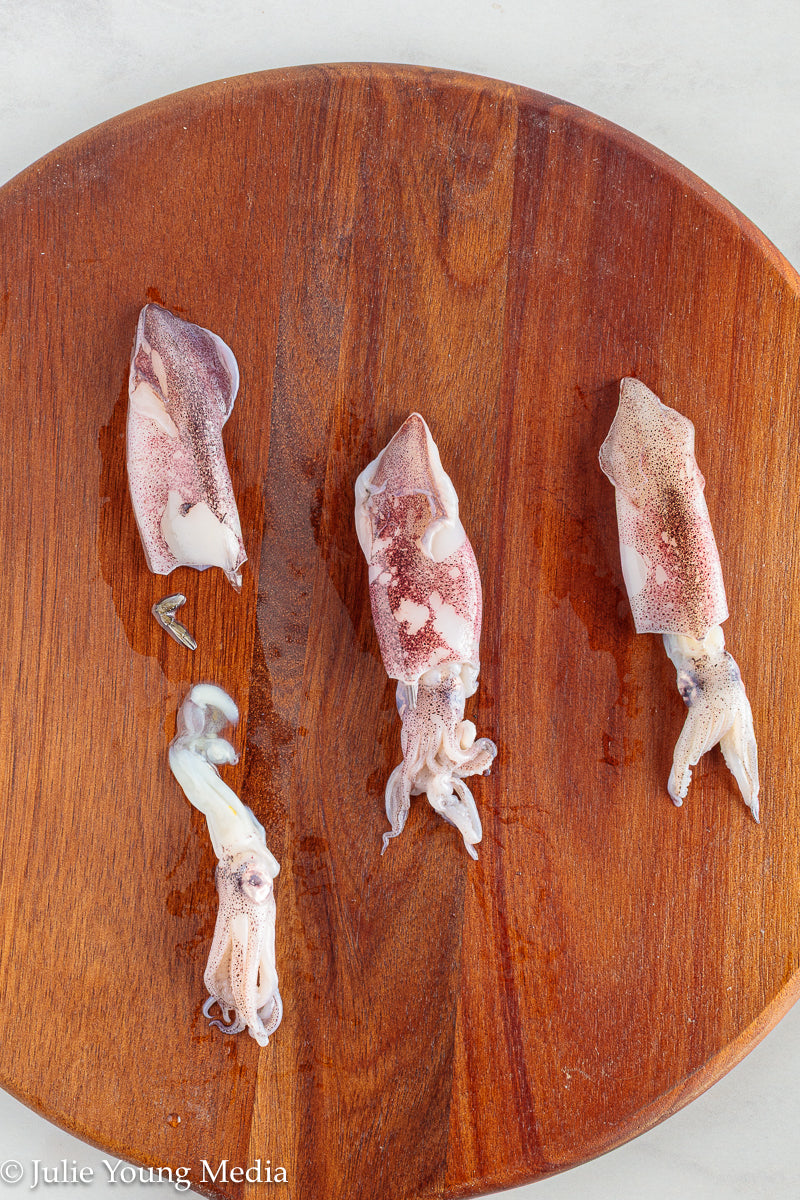 Grilled Squid with Lemon Herb Dressing