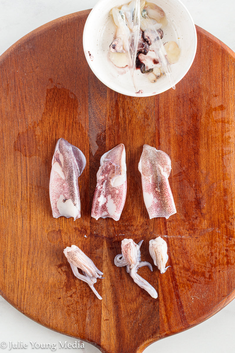Grilled Squid with Lemon Herb Dressing
