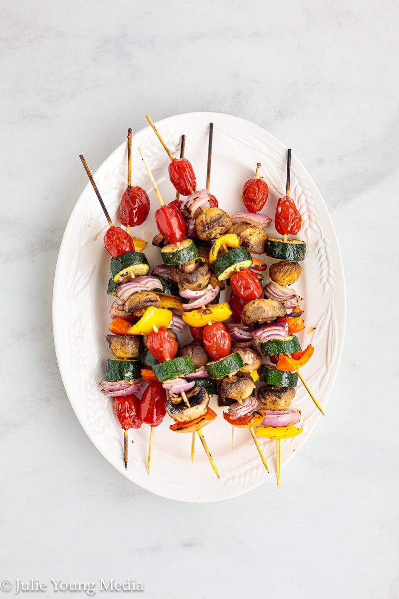 Grilled Vegetable Kabobs with Oregano and Lemon Marinade