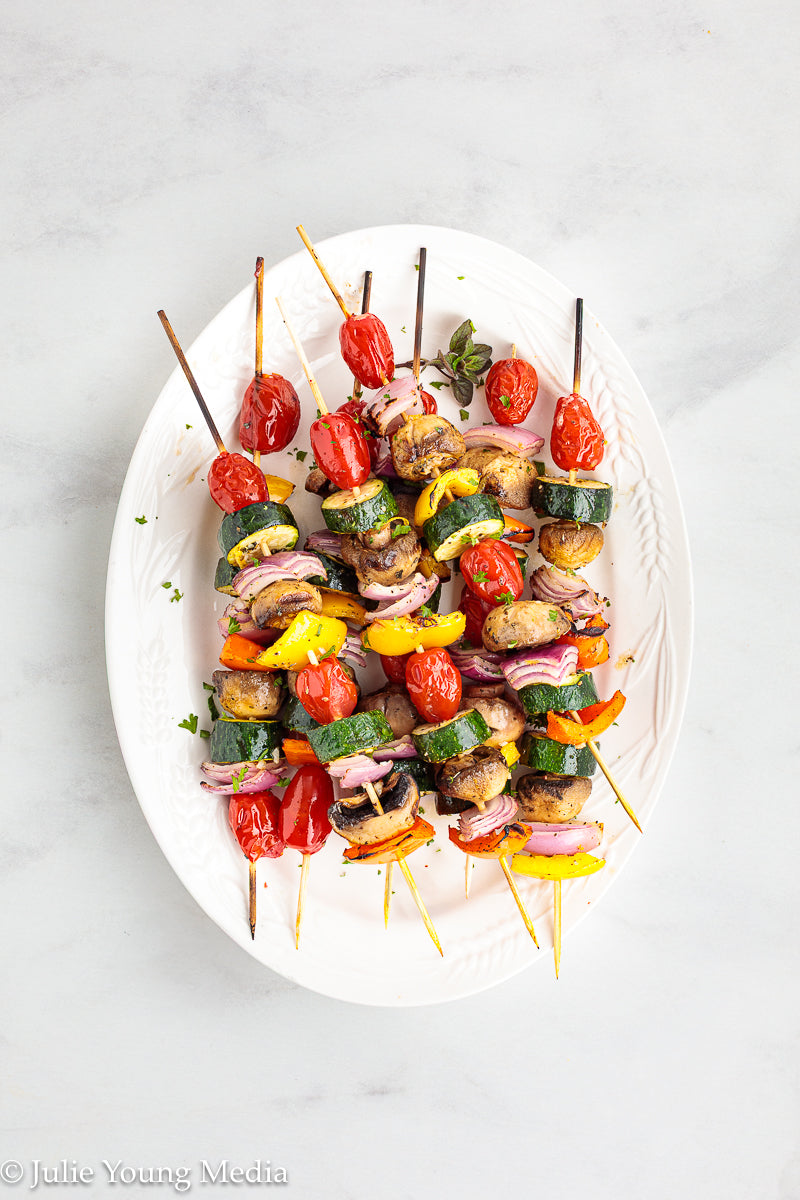 Grilled Vegetable Kabobs with Oregano and Lemon Marinade