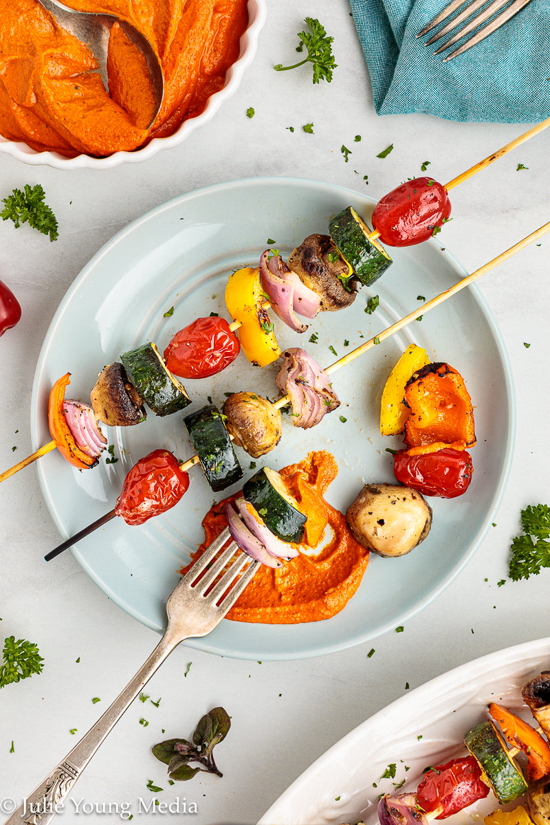 Grilled Vegetable Kabobs with Oregano and Lemon Marinade