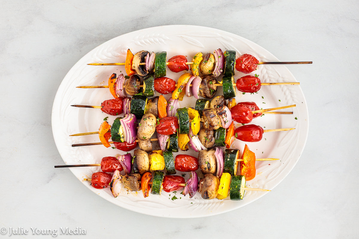 Grilled Vegetable Kabobs with Oregano and Lemon Marinade