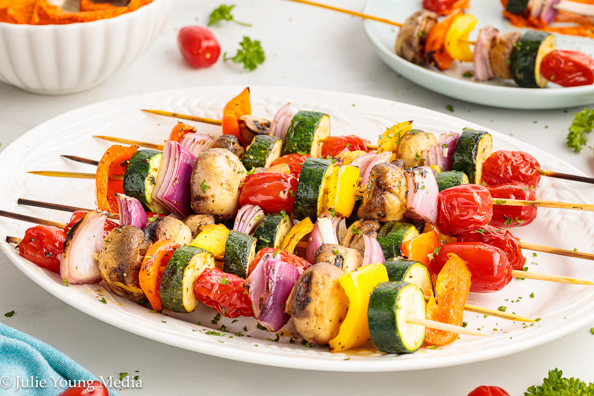 Grilled Vegetable Kabobs with Oregano and Lemon Marinade